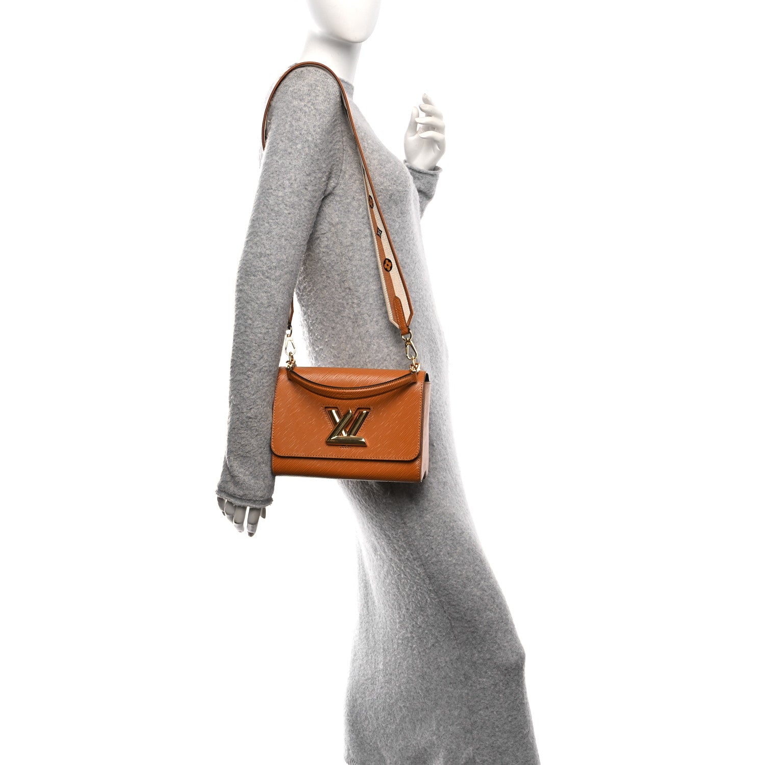 Epi Twist Shoulder Bag MM Gold Honey