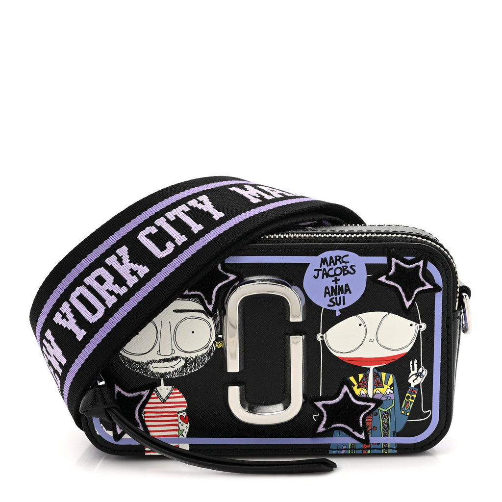 X Anna Sui Saffiano Small Snapshot Camera Bag Black Multicolor