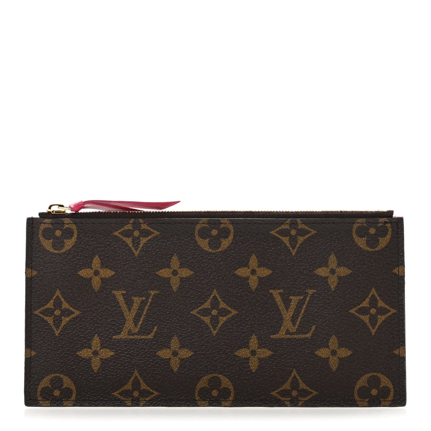 Monogram Felicie Chain Wallet Zippered Insert Fuchsia