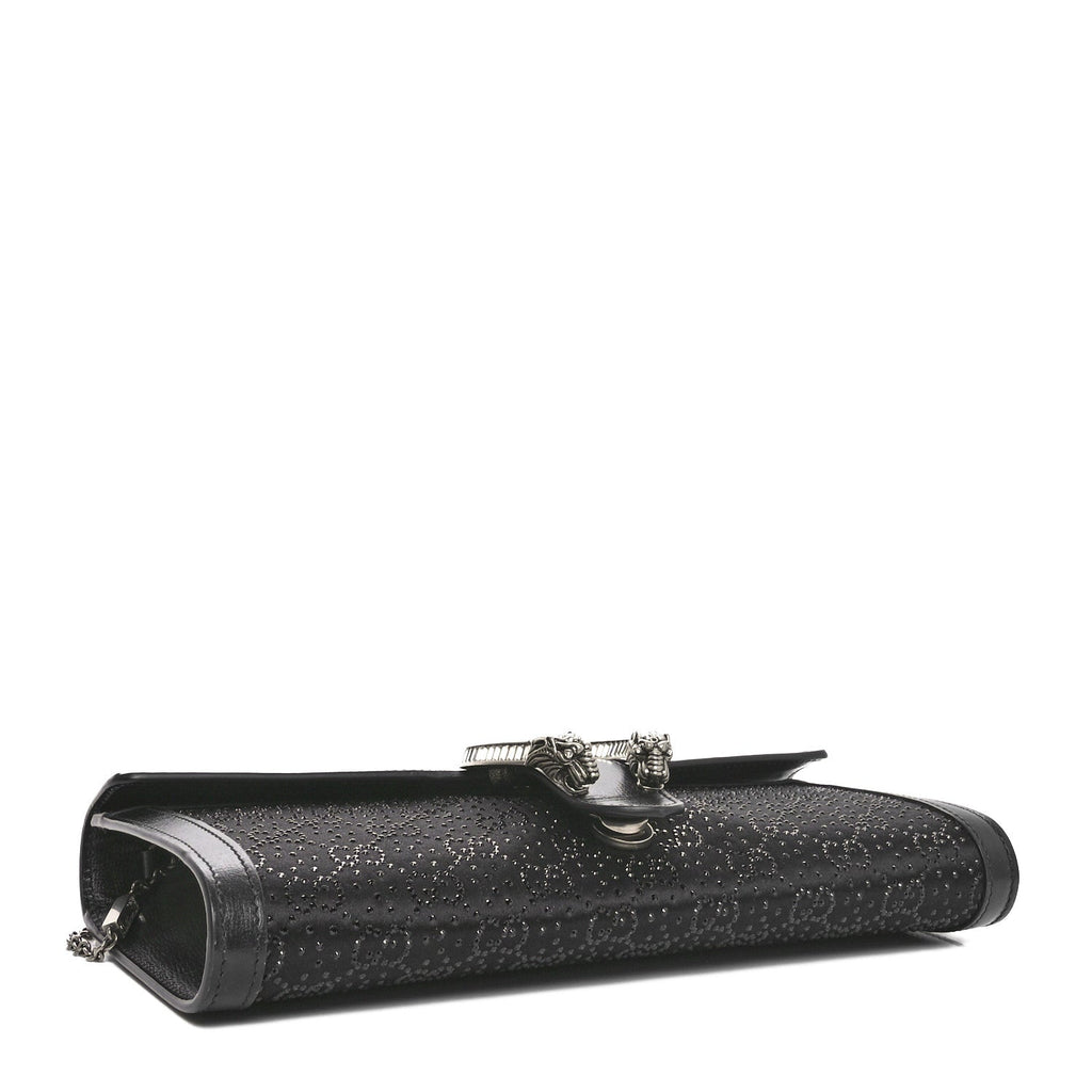 Satin Crystal Small Dionysus Shoulder Bag Black
