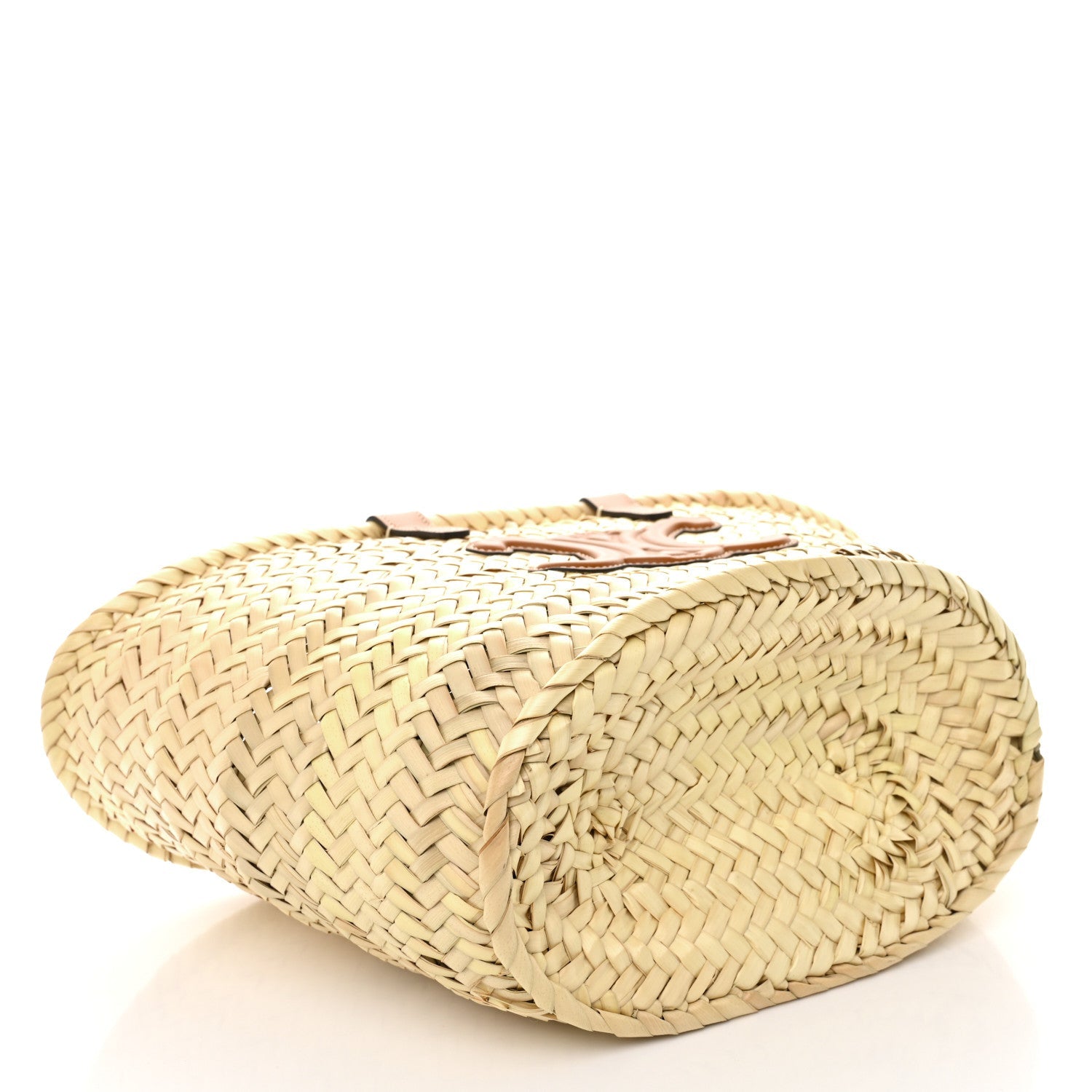 Palm Leaf Calfskin Triomphe Teen Panier Tan