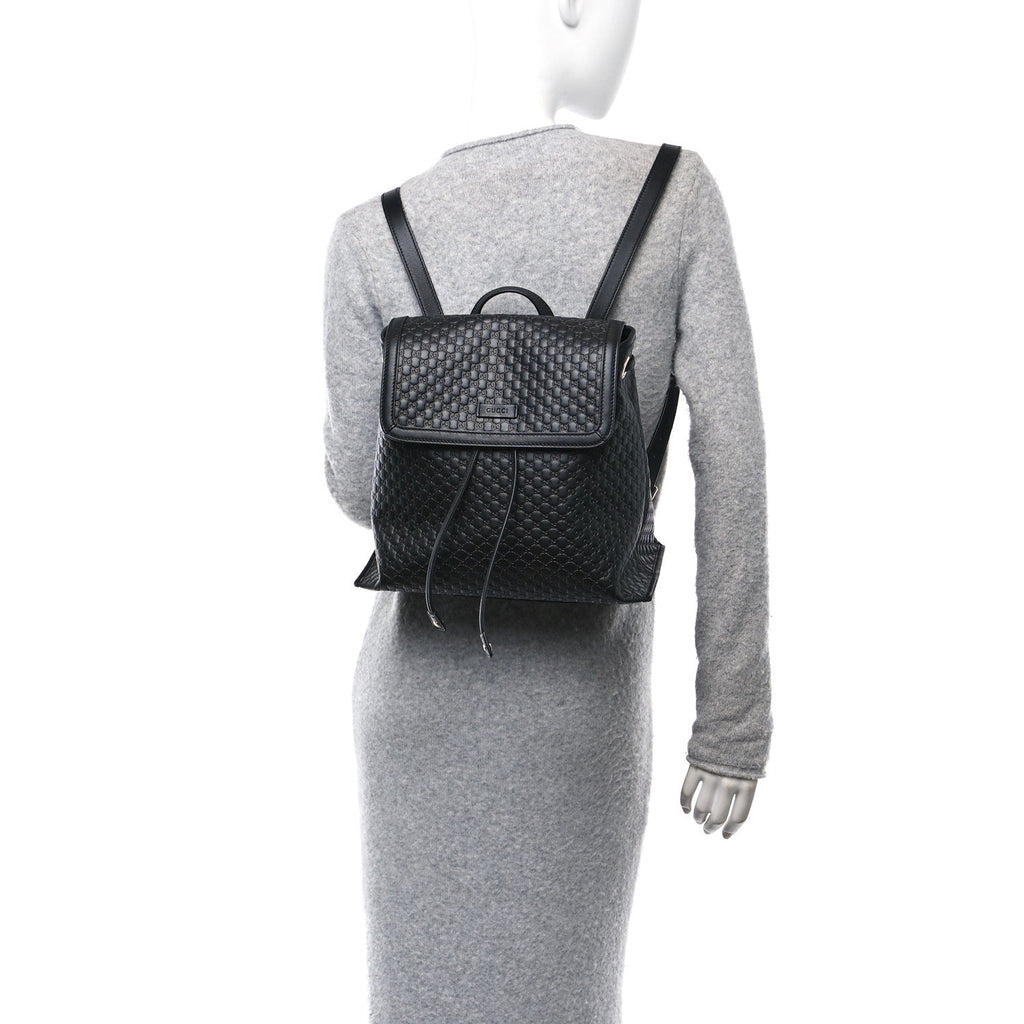 Microguccissima Drawstring Backpack Black