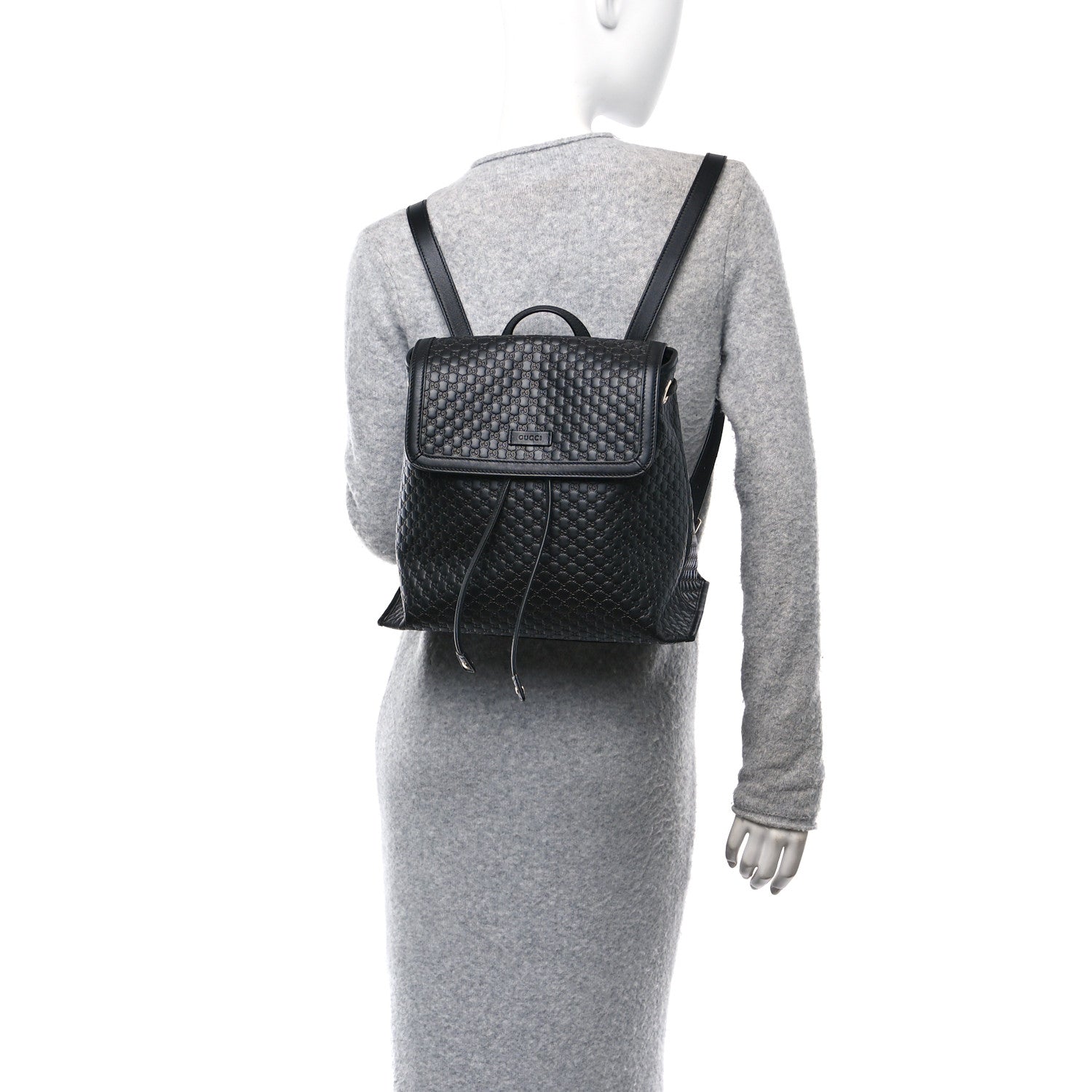 Microguccissima Drawstring Backpack Black