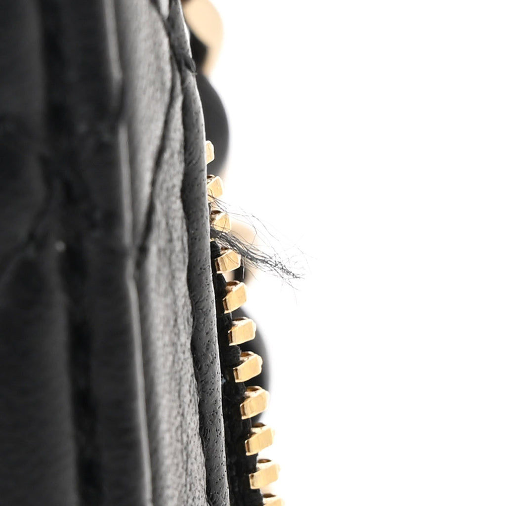 Lambskin Quilted Coco  Bag Black