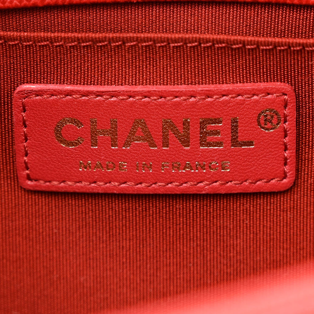 Caviar Chevron Quilted Braided Medium Boy Flap Red