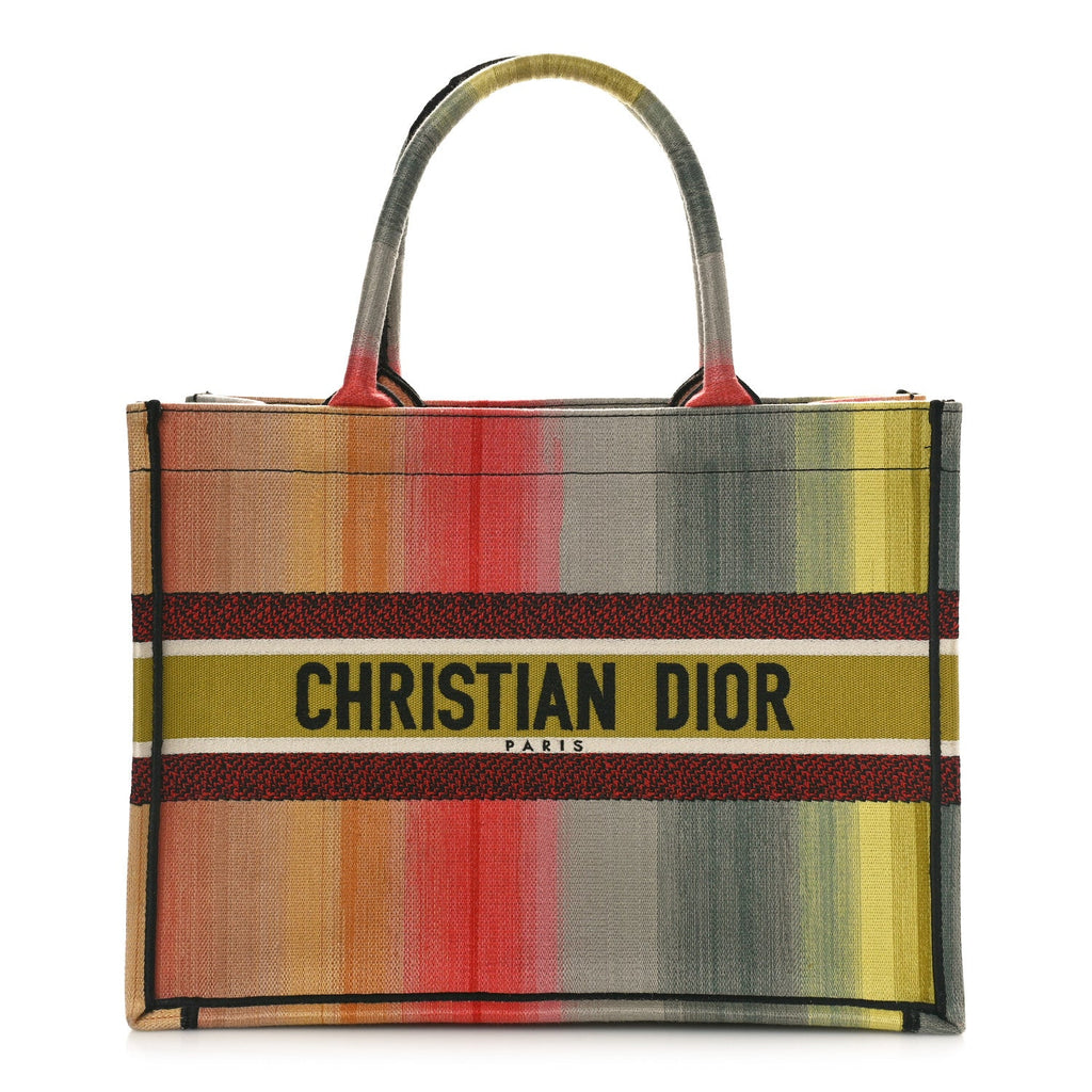 Canvas Embroidered Medium Dioraura Book Tote Multicolor