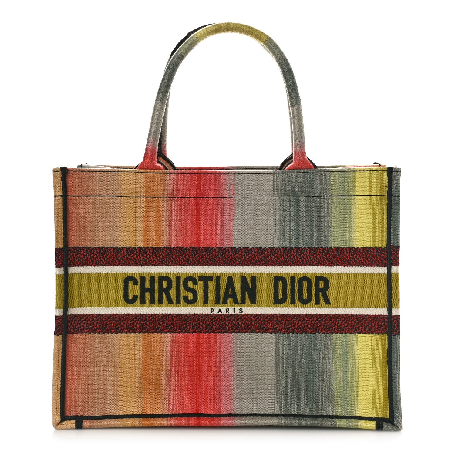 Canvas Embroidered Medium Dioraura Book Tote Multicolor