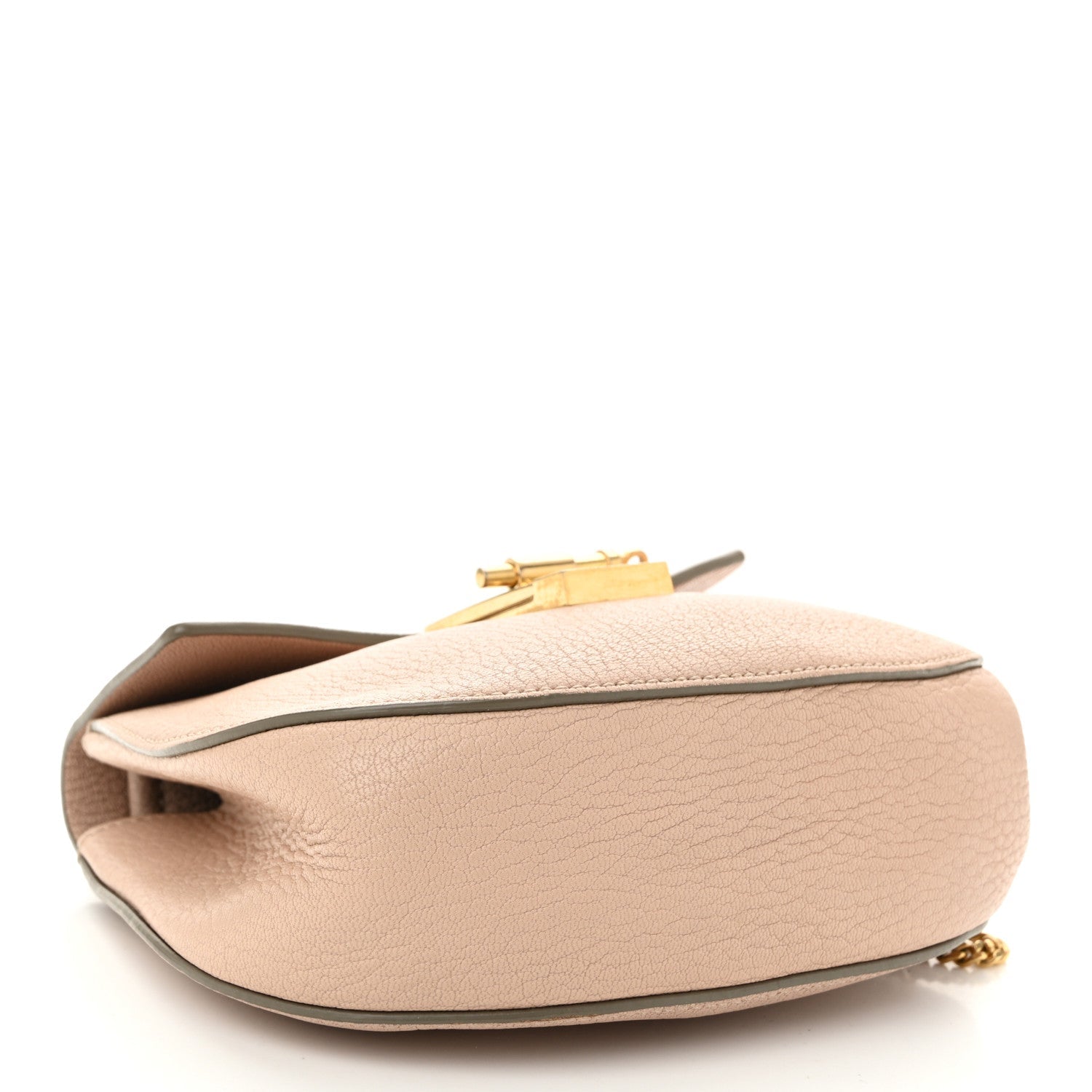 Grained Lambskin Mini Drew Shoulder Bag Cement Pink