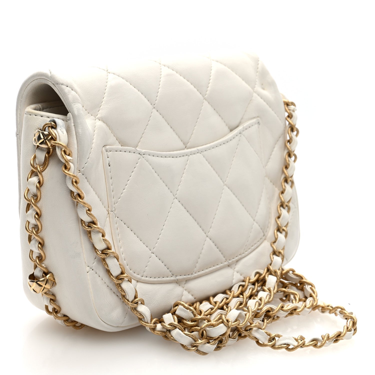 Lambskin Quilted CC Small Dynasty Flap White