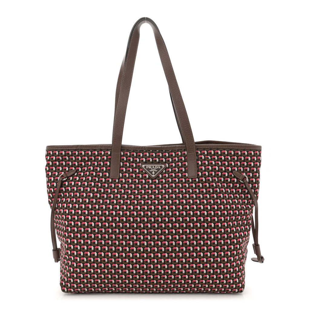 Tessuto Stampato Nylon Saffiano Otta Print Tote Rosa