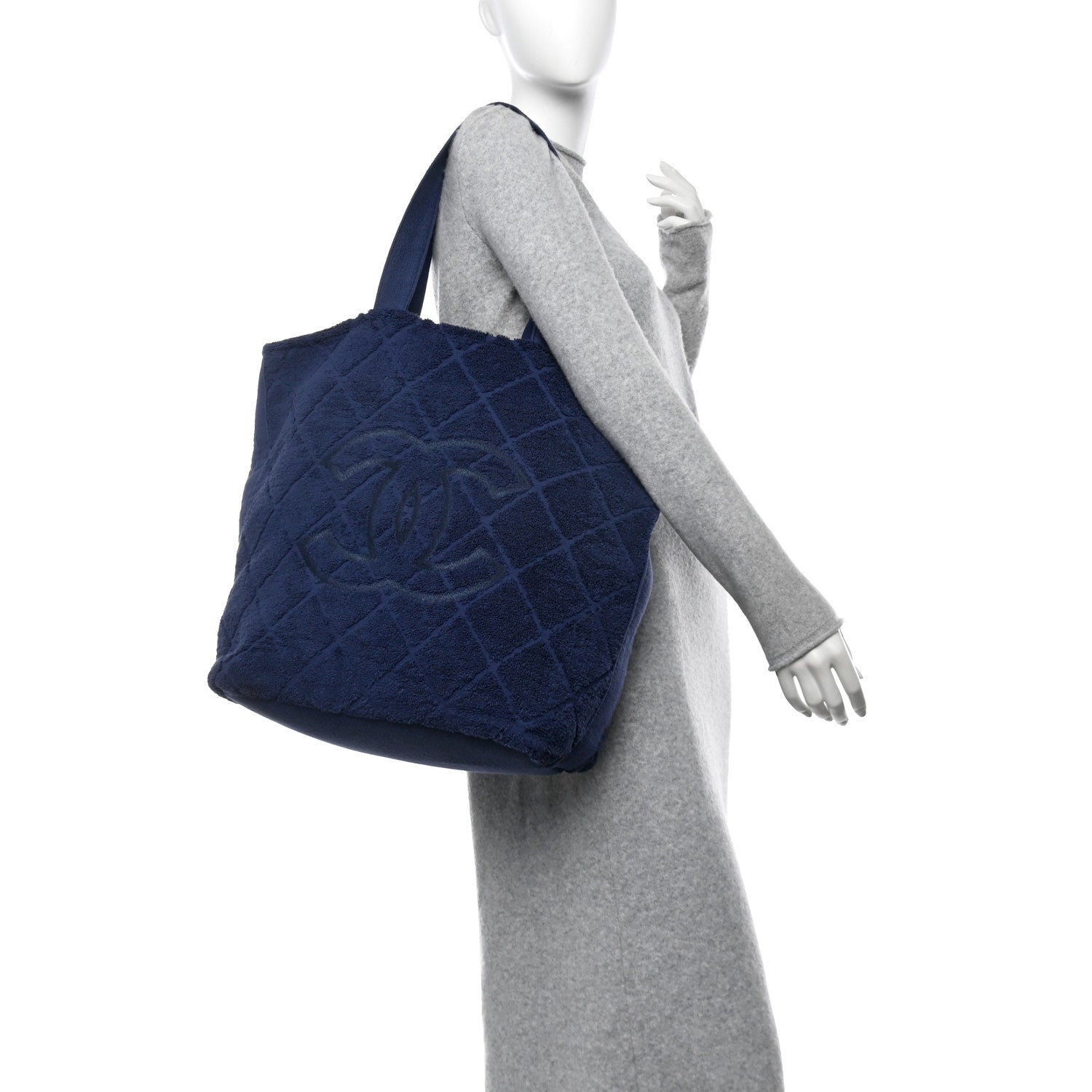 Terry Cotton CC Beach Tote Towel Set Blue