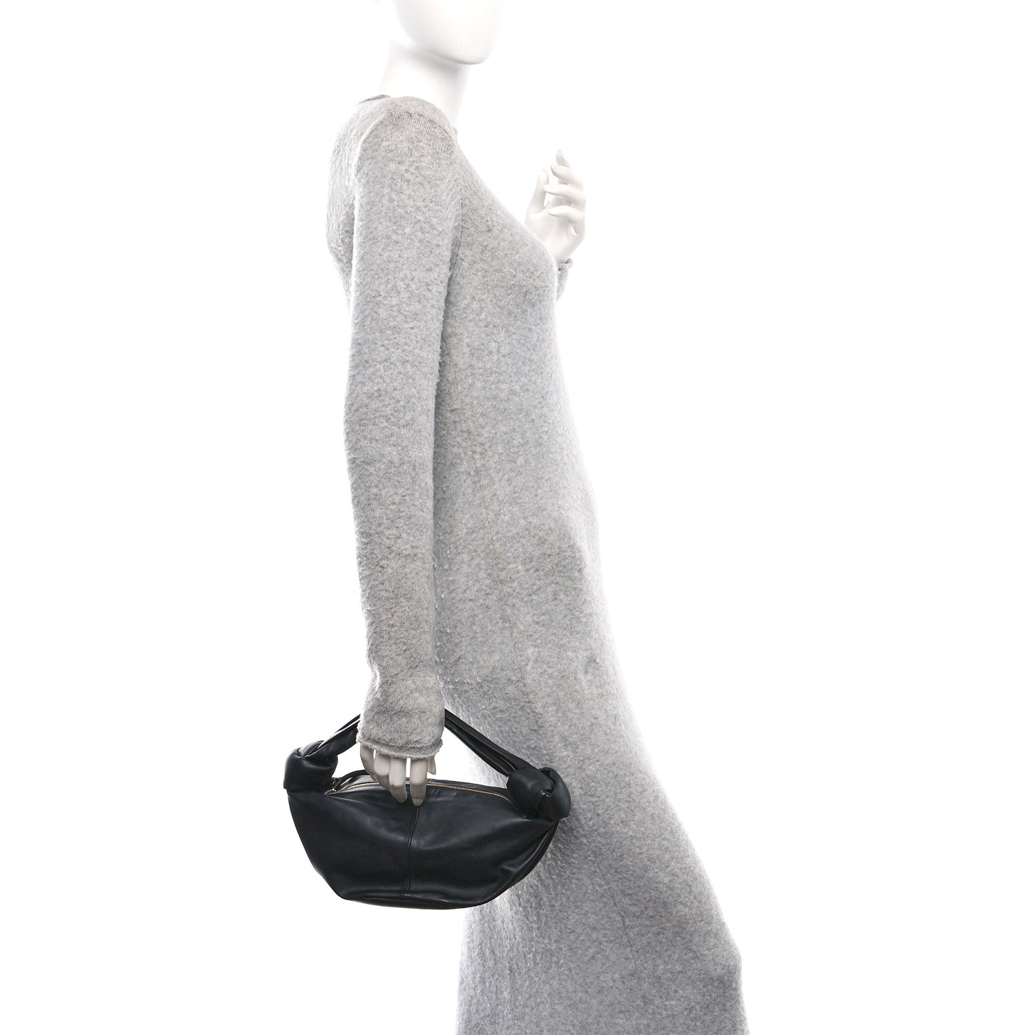 Calfskin Mini Double Knot Bag Black