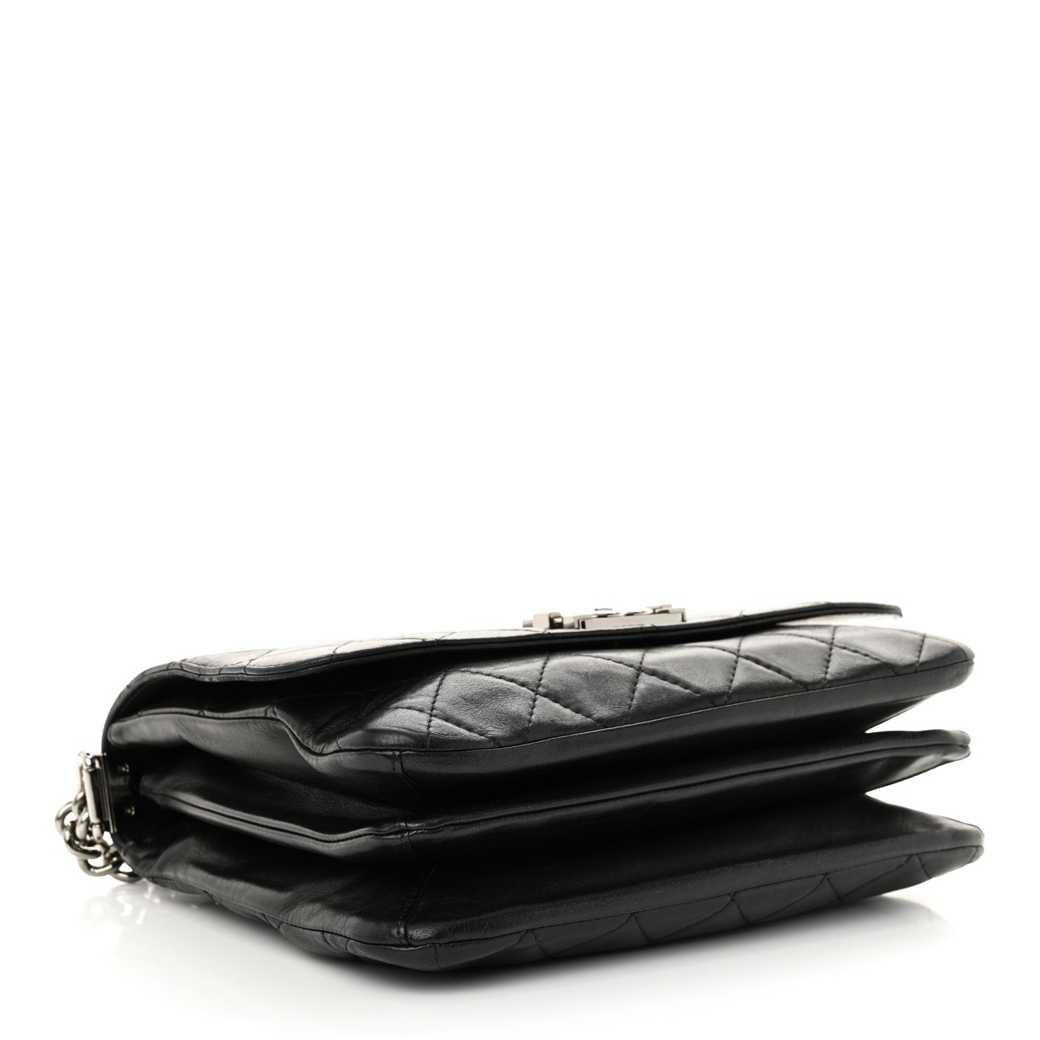 Lambskin Quilted Boy Messenger Black