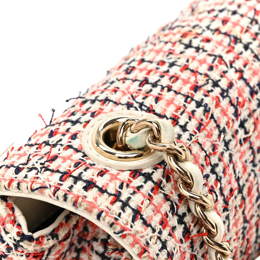 Tweed CC Mania Flap Bag Black Red White