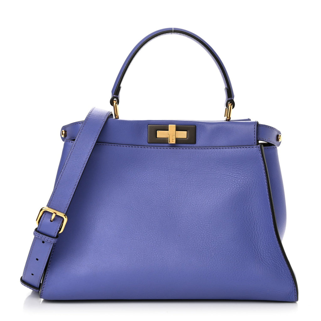 Vitello Seta Medium Peekaboo Iconic Satchel Viola Cassis