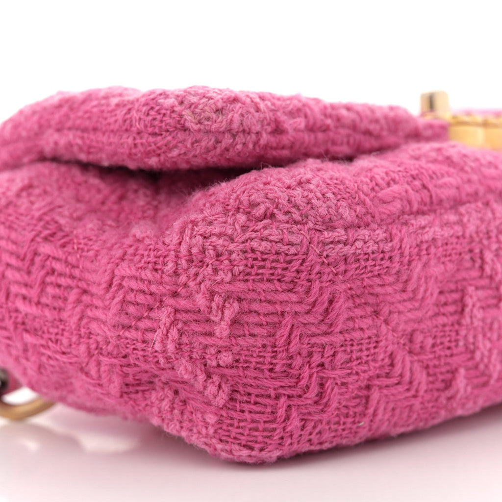 Tweed Quilted Chanel 19 Waist Bag Pink