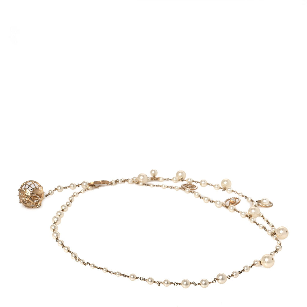 Pearl Chain Birdcage Belt Gold