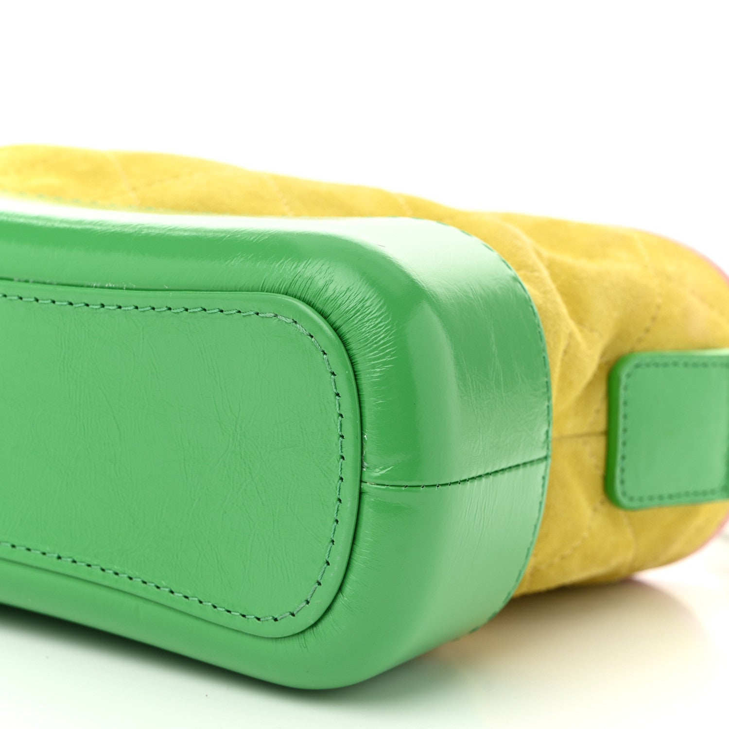 Suede Calfskin Quilted Small Gabrielle Hobo Pink Green Yellow