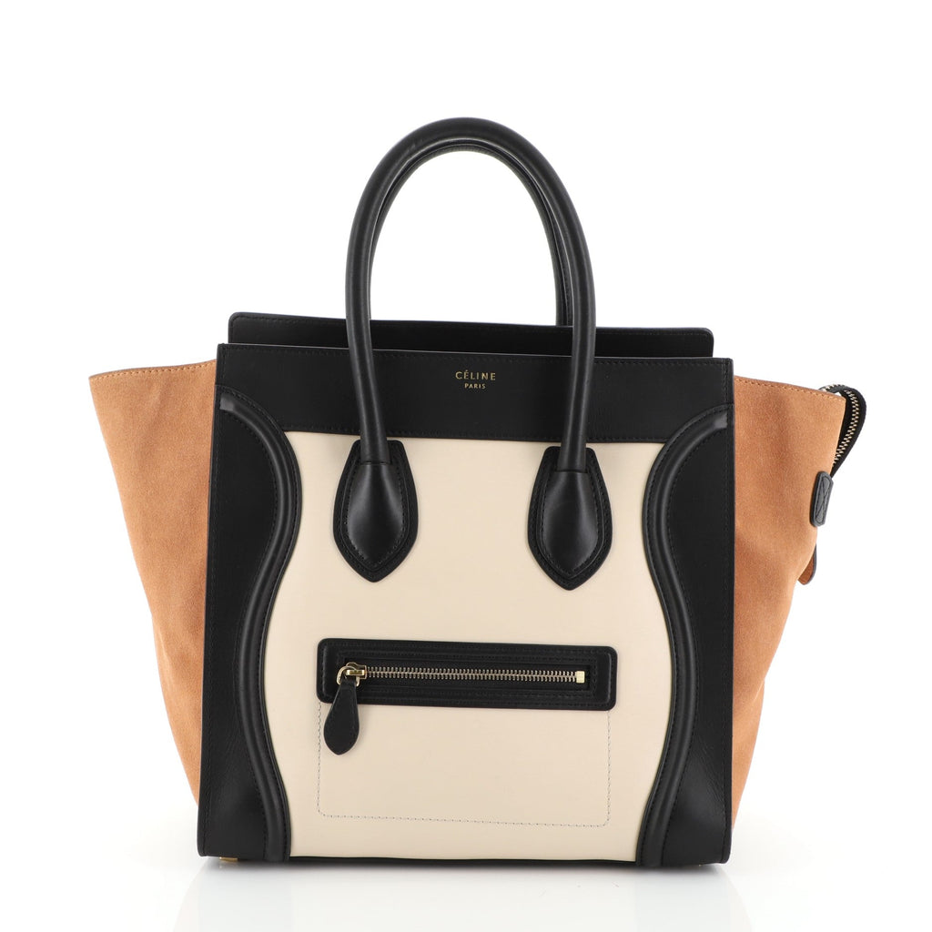 Tricolor Luggage Bag Leather Mini