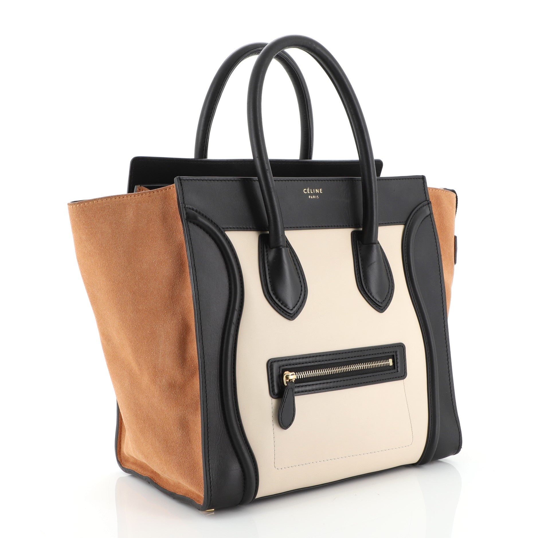 Tricolor Luggage Bag Leather Mini