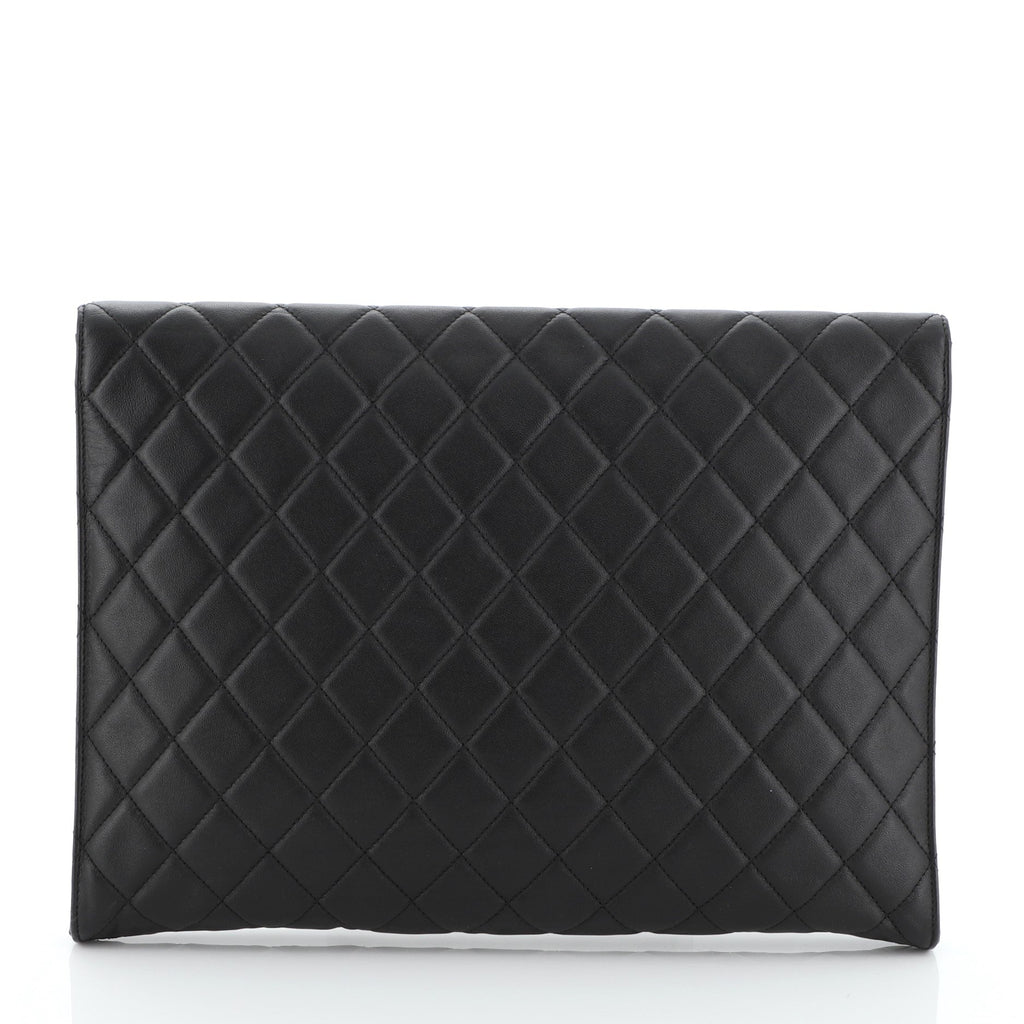 Flap Portfolio Clutch Quilted Calfskin Large