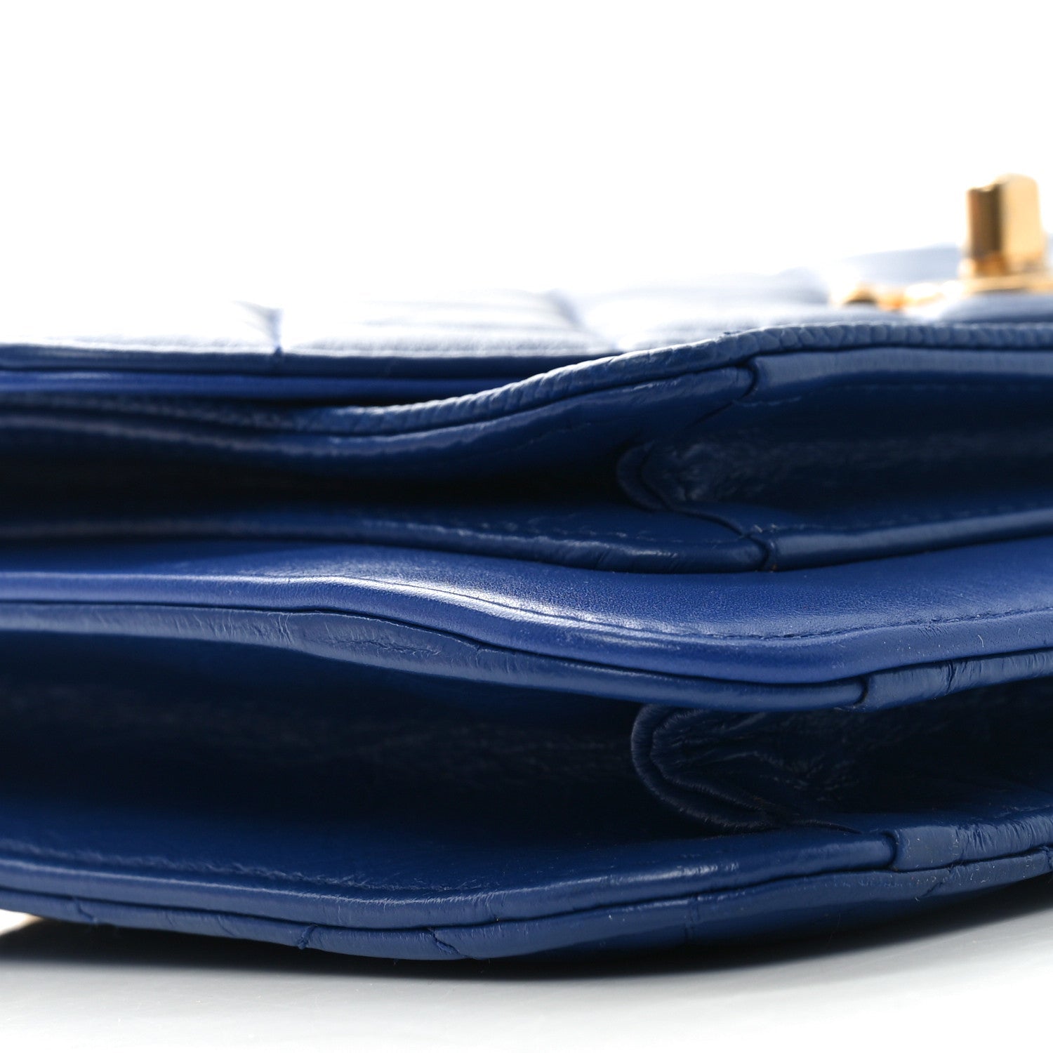 Calfskin Caviar Quilted Chain Handle Flap Blue