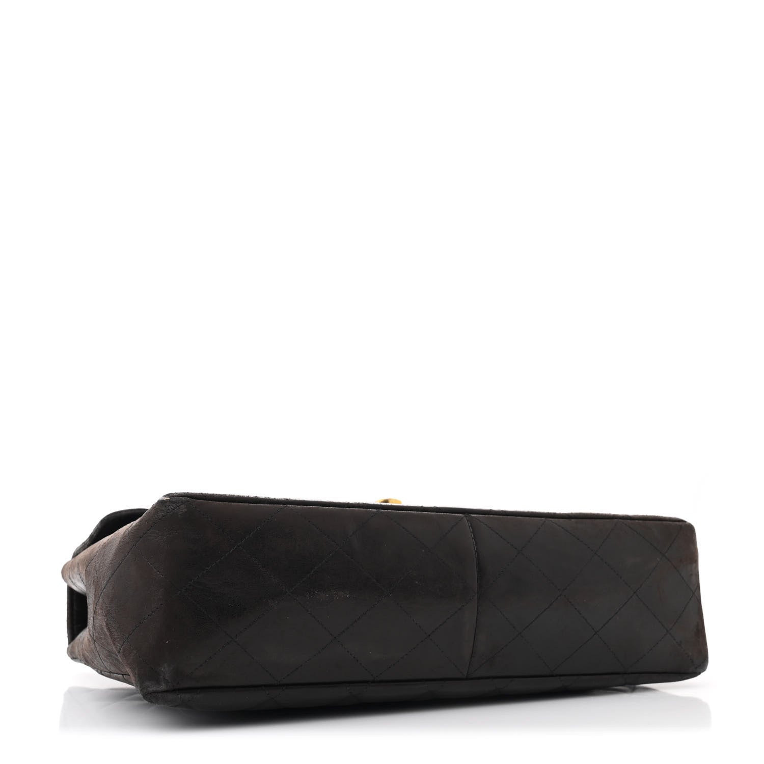Lambskin Quilted XL Jumbo Single Flap Black