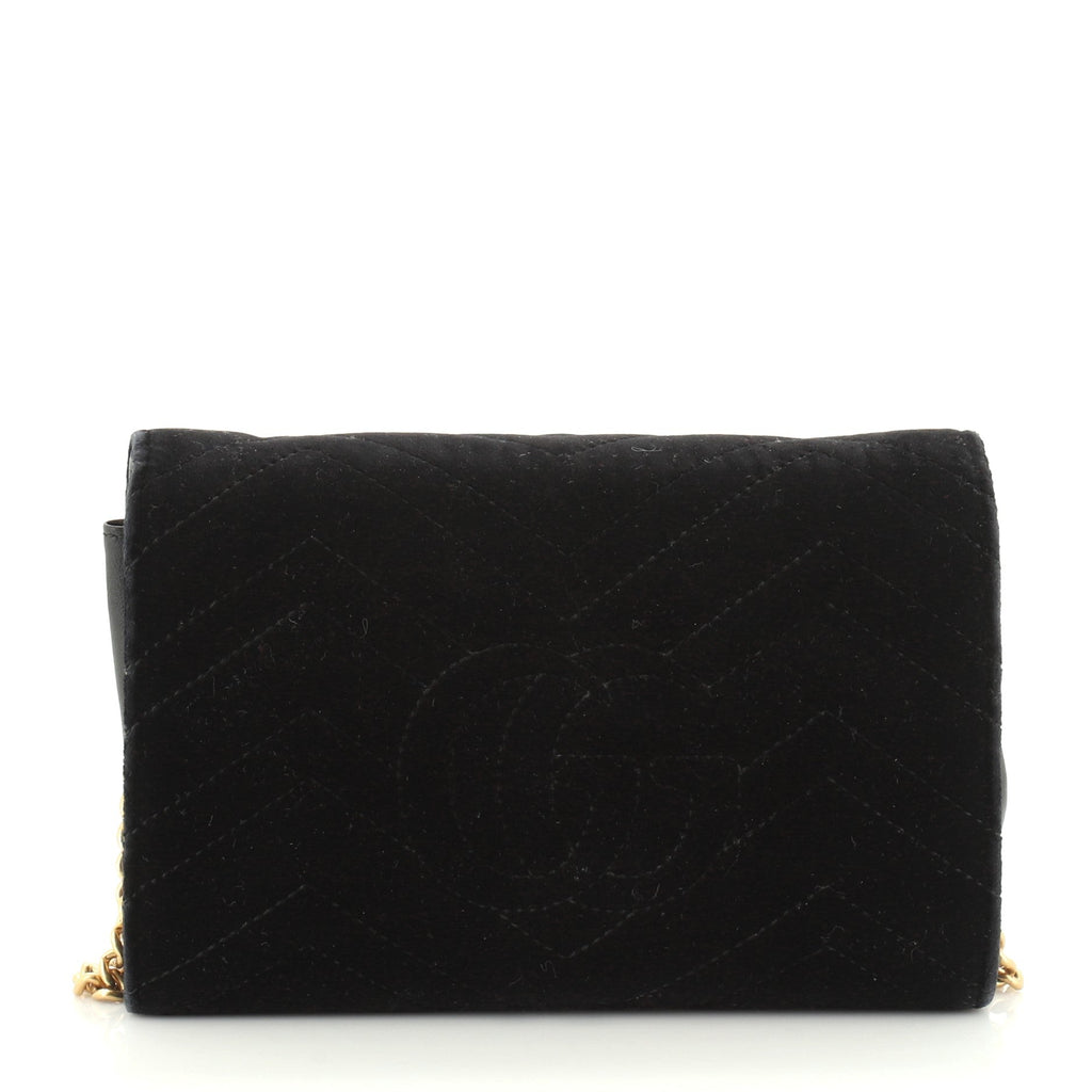 GG Marmont Chain Wallet Matelasse Velvet Mini