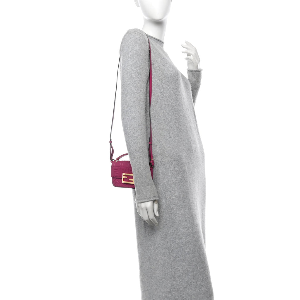 Nappa FF 1974 Embossed Phone Baguette Ciclamino Pilar