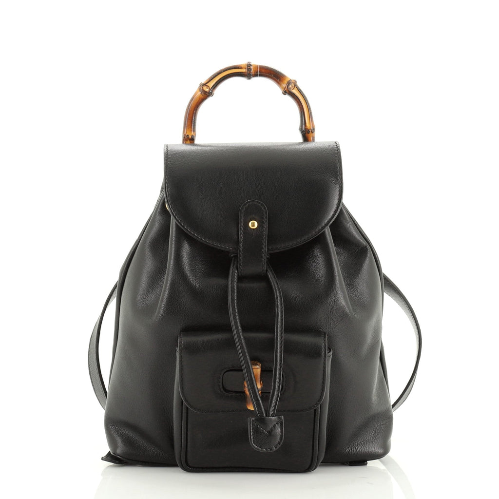 Vintage Bamboo Backpack Leather Mini