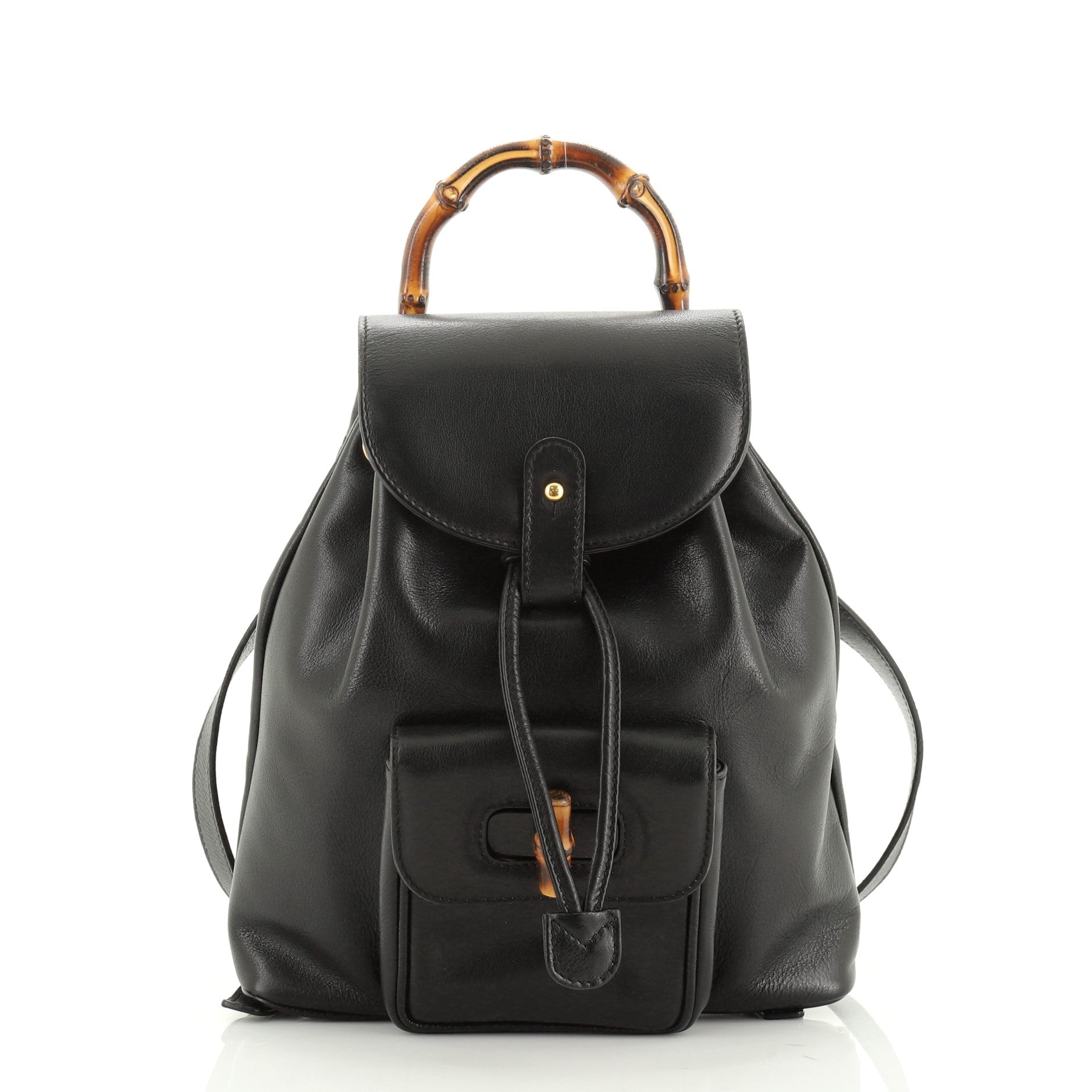Vintage Bamboo Backpack Leather Mini