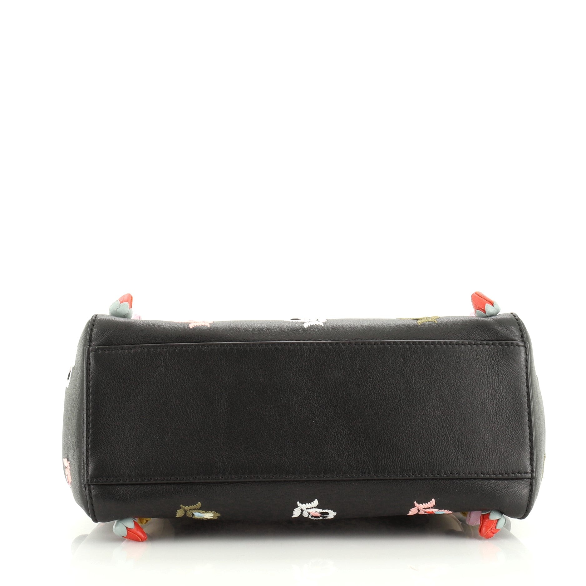 Peekaboo Bag Embroidered Leather with Floral Applique Mini