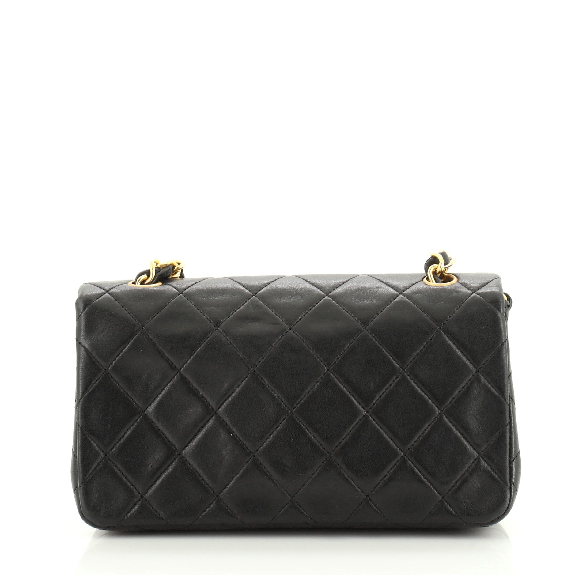 Vintage 3 Way Full Flap Bag Quilted Lambskin Mini