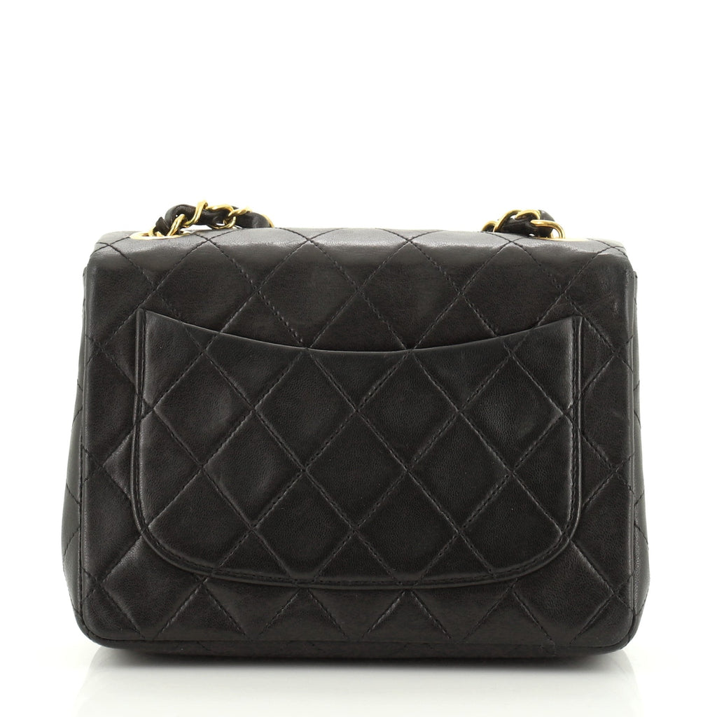 Vintage Square Classic Single Flap Bag Quilted Lambskin Mini