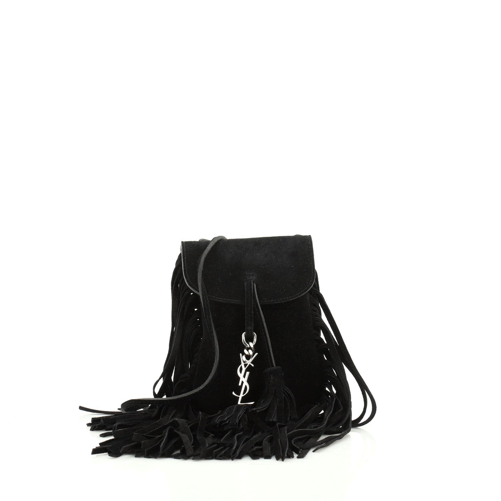 Anita Flat Fringe Crossbody Bag Suede Mini