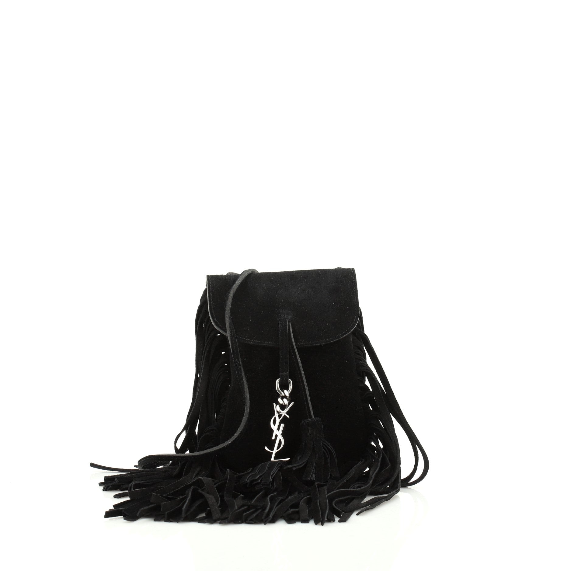 Anita Flat Fringe Crossbody Bag Suede Mini
