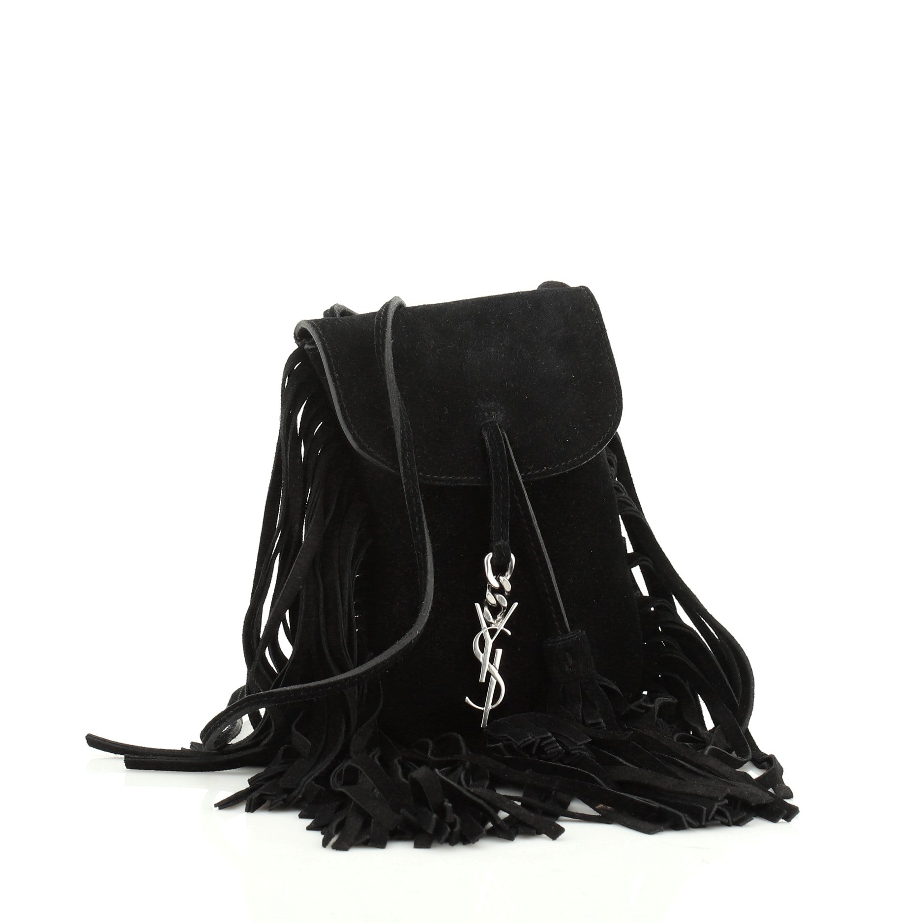 Anita Flat Fringe Crossbody Bag Suede Mini