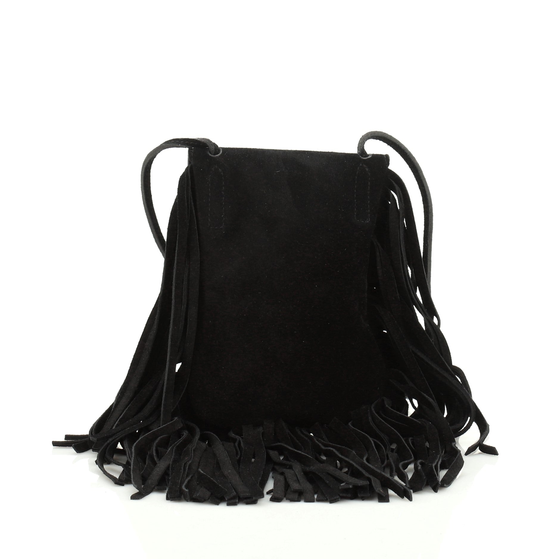 Anita Flat Fringe Crossbody Bag Suede Mini