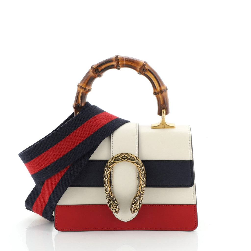 Dionysus Bamboo Top Handle Bag Colorblock Leather Mini