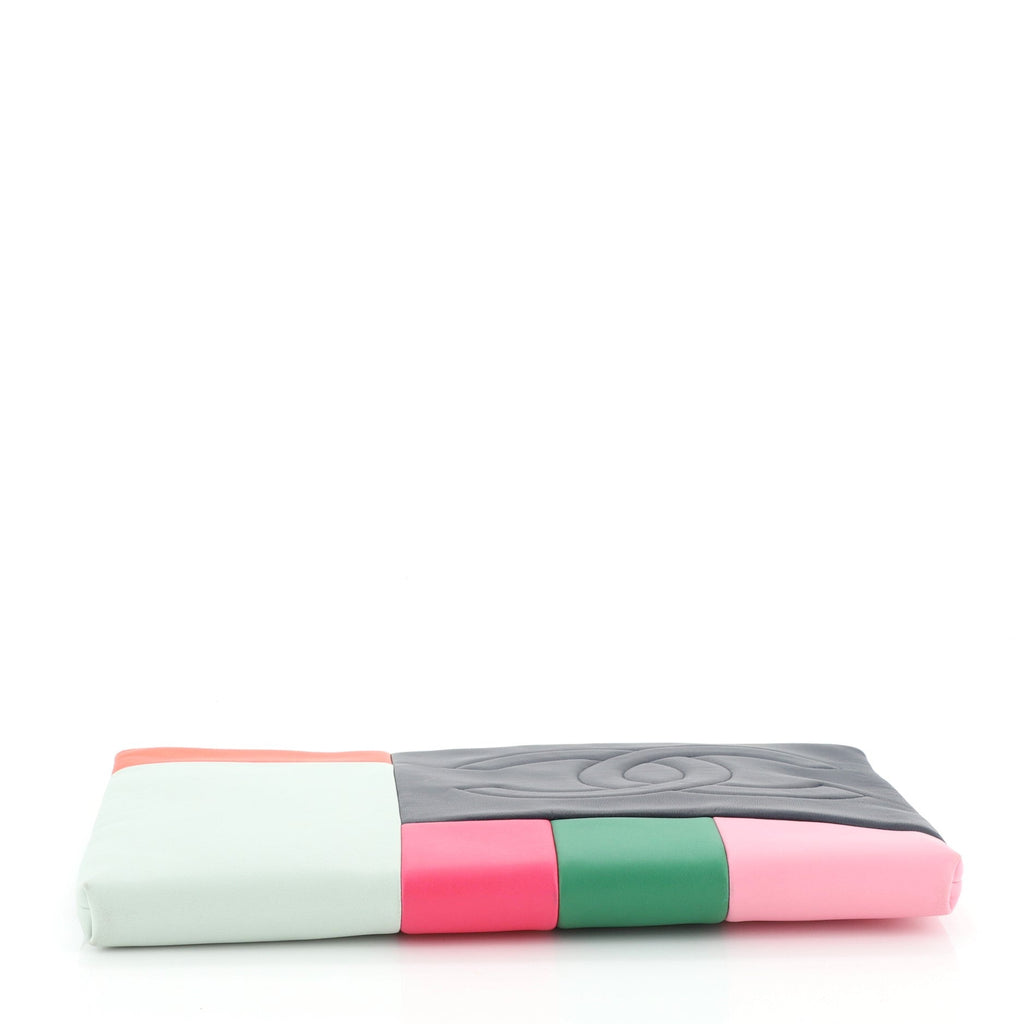 O Case Clutch Colorblock Leather Large