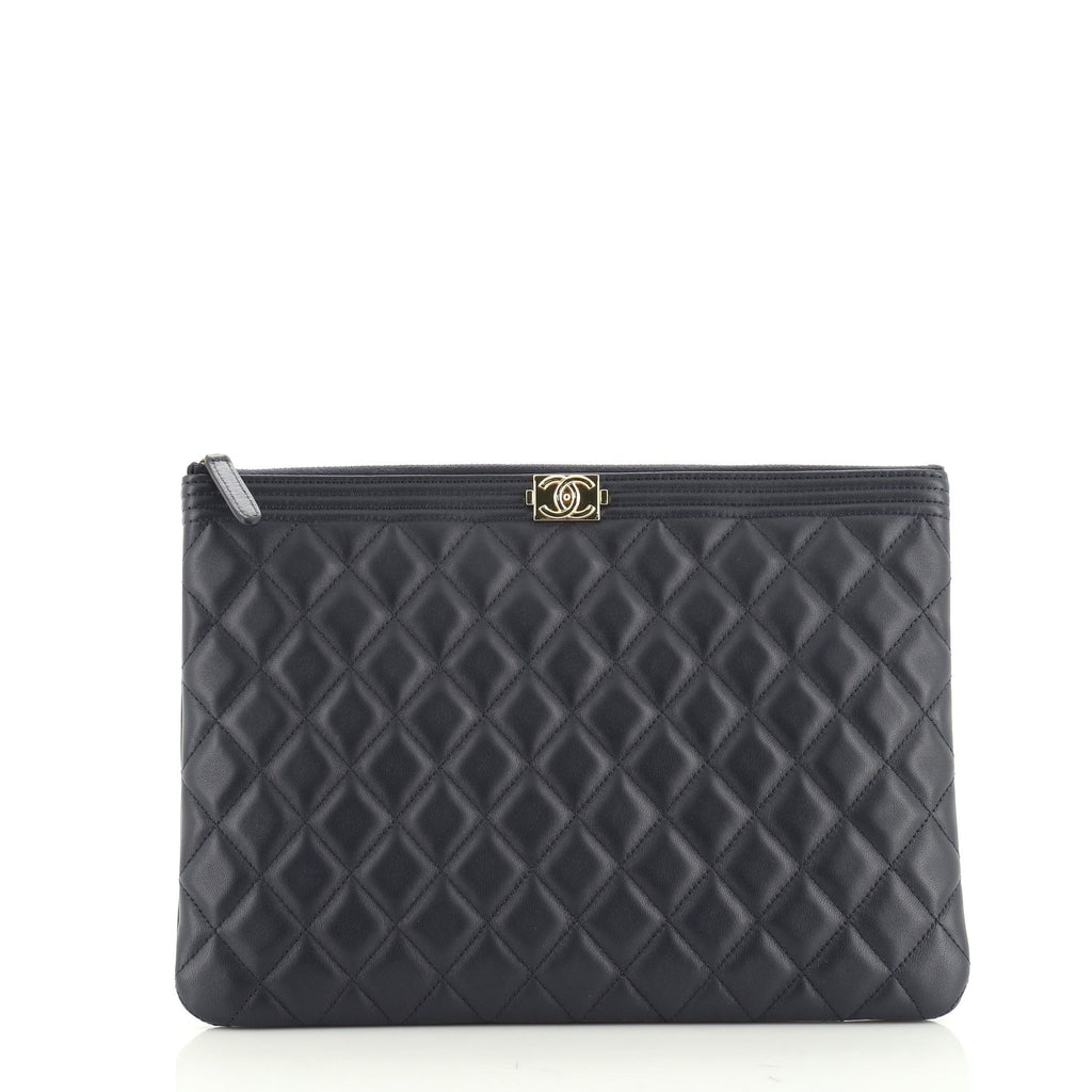 Boy O Case Clutch Quilted Lambskin Medium