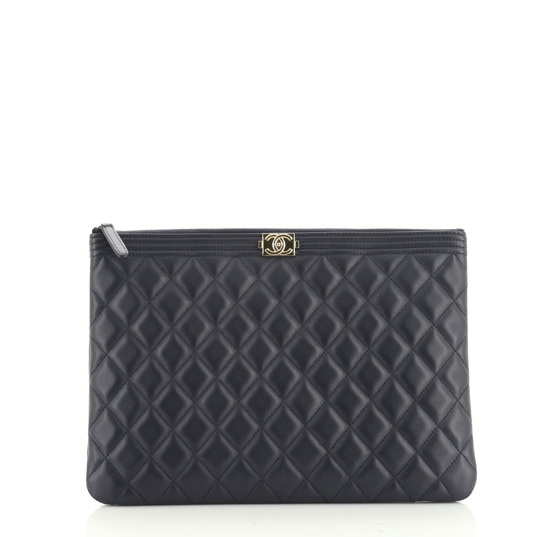 Boy O Case Clutch Quilted Lambskin Medium