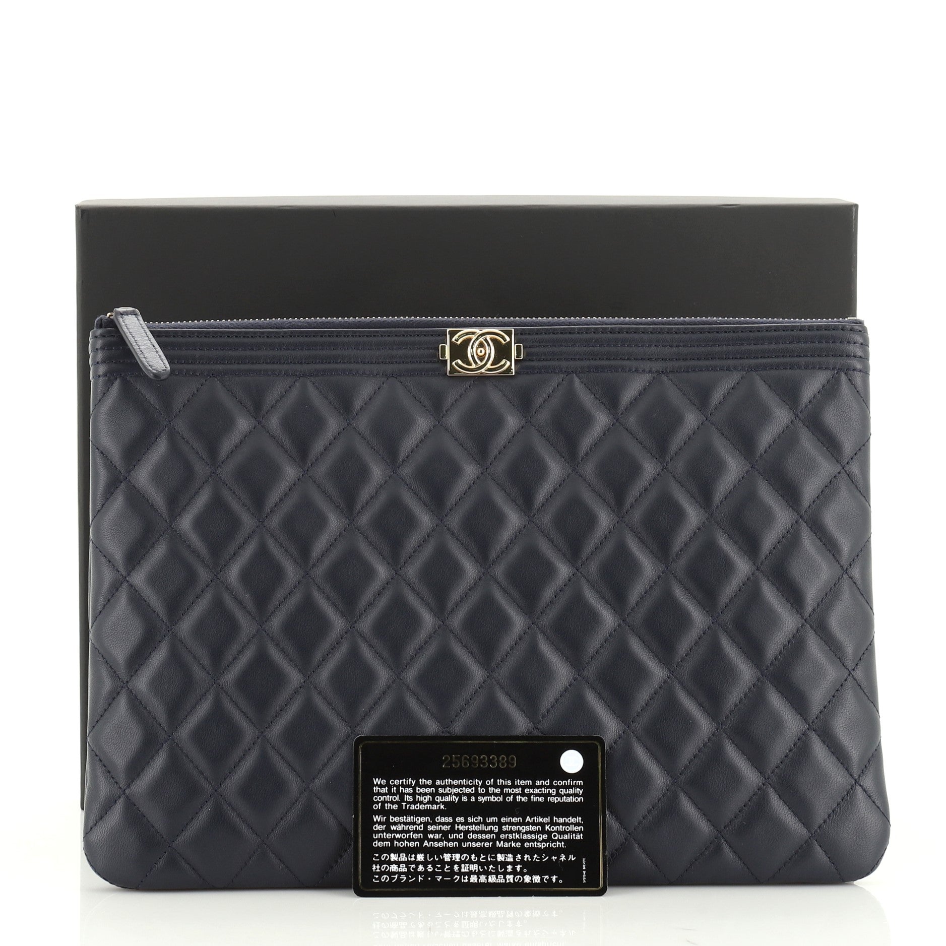 Boy O Case Clutch Quilted Lambskin Medium