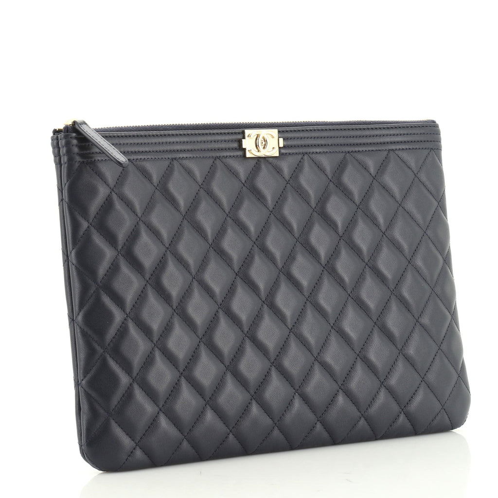 Boy O Case Clutch Quilted Lambskin Medium