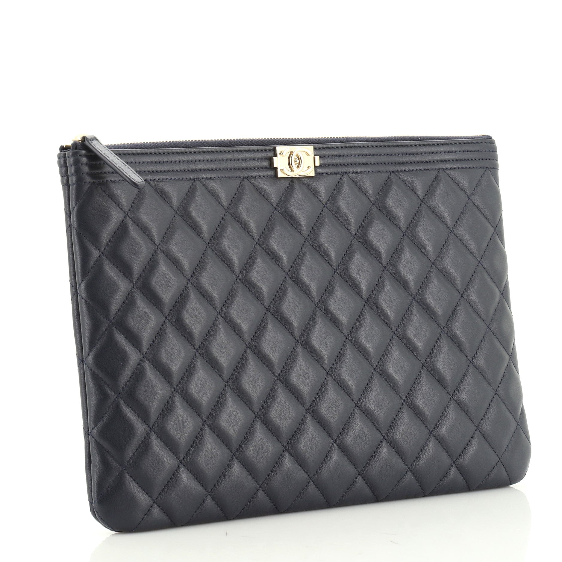 Boy O Case Clutch Quilted Lambskin Medium