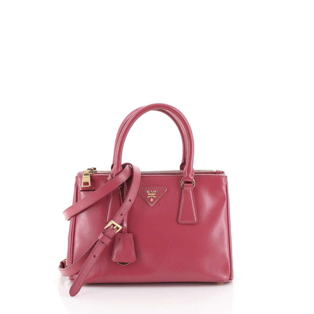 Double Zip Lux Tote Vernice Saffiano Leather Mini