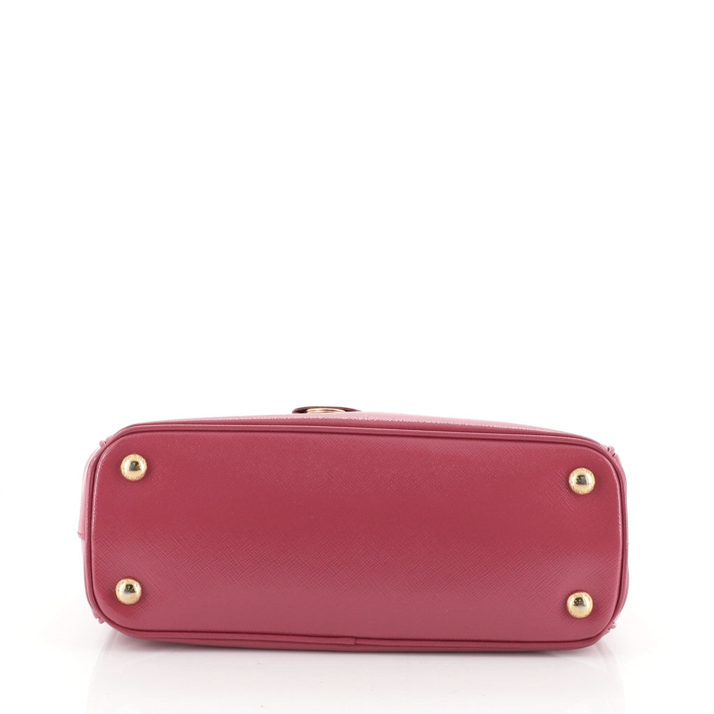 Double Zip Lux Tote Vernice Saffiano Leather Mini