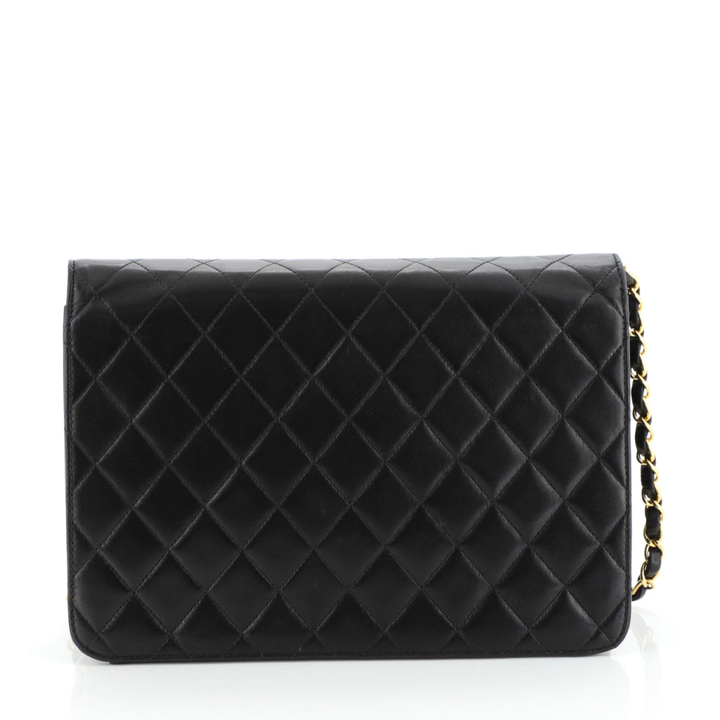Vintage Clutch with Chain Quilted Leather Medium