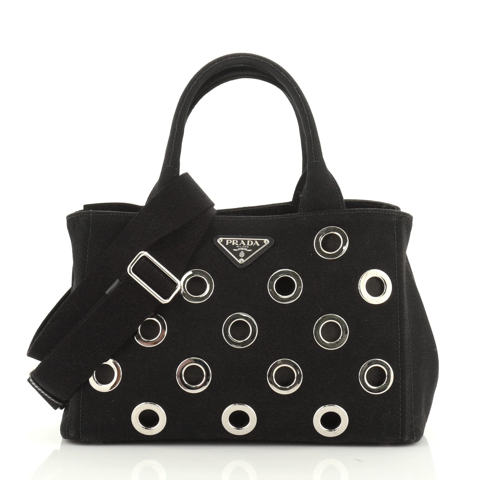 Canapa Convertible Tote Grommet Embellished Canvas Mini