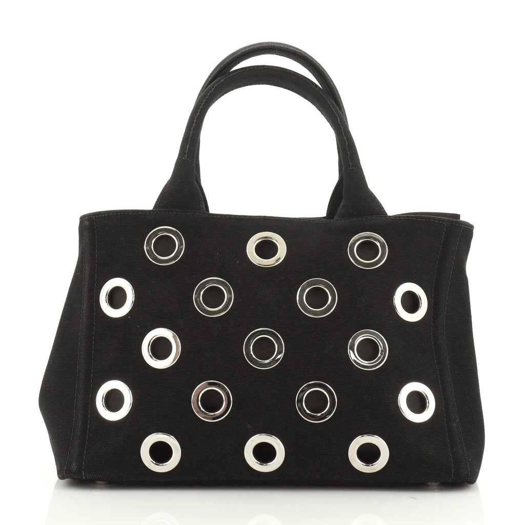 Canapa Convertible Tote Grommet Embellished Canvas Mini